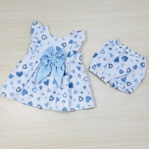 Vestido azul arandelas